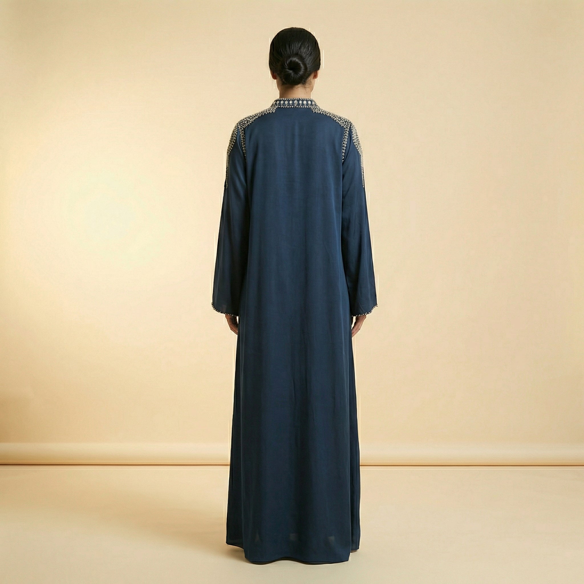 Abaya Bleue Cristaux