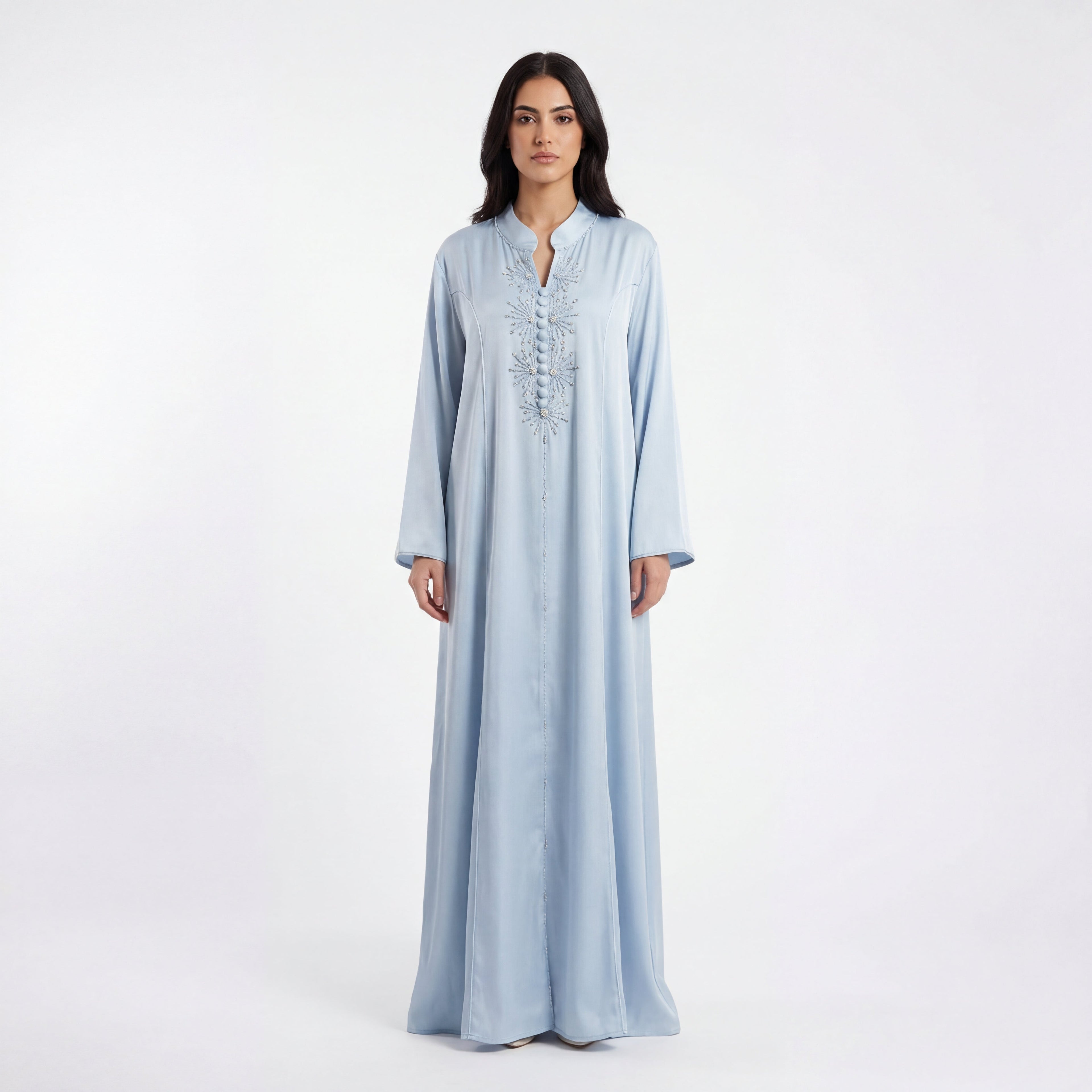 Abaya Bleu Perlée