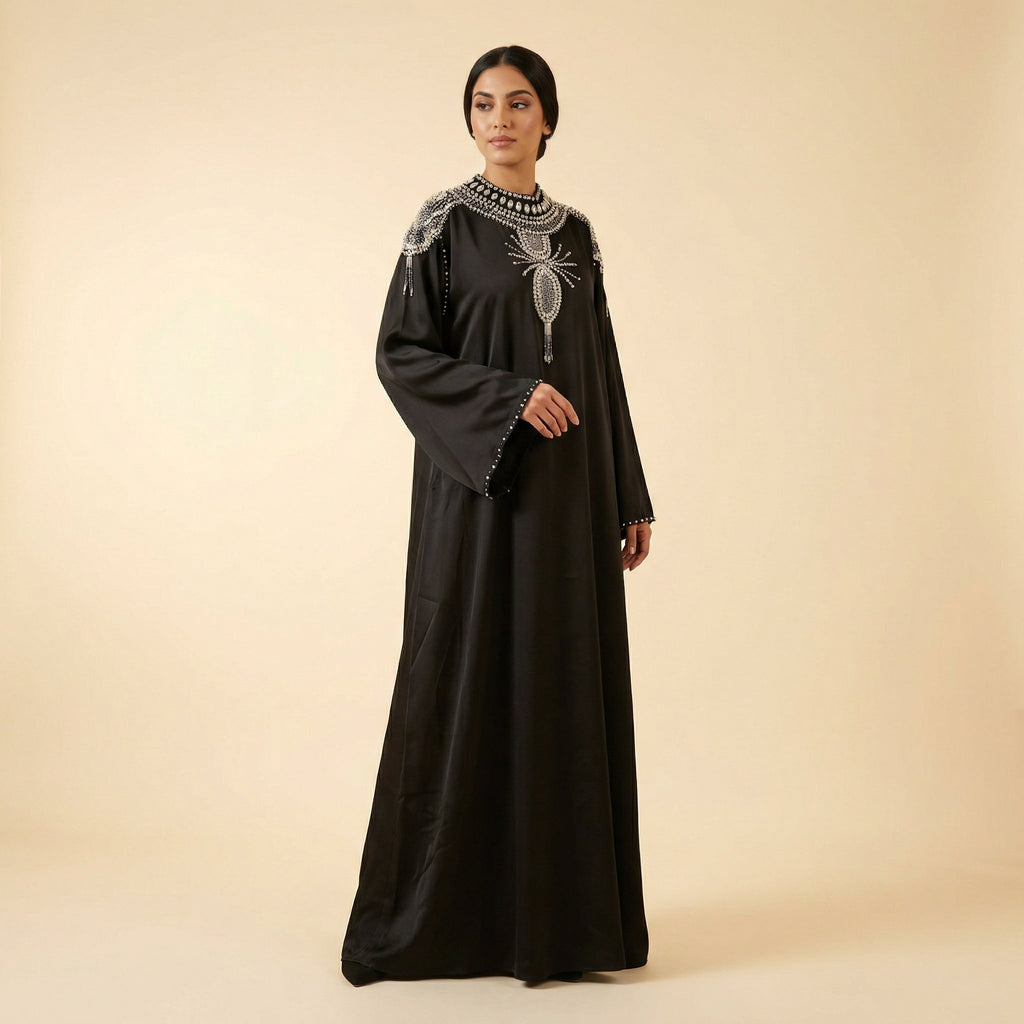 Abaya Noire Cristaux