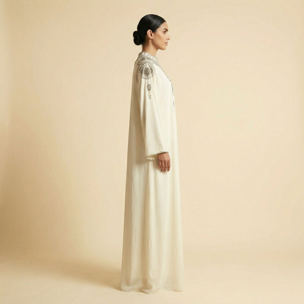 Abaya Blanche Cristaux
