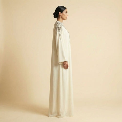 Abaya Blanche Cristaux